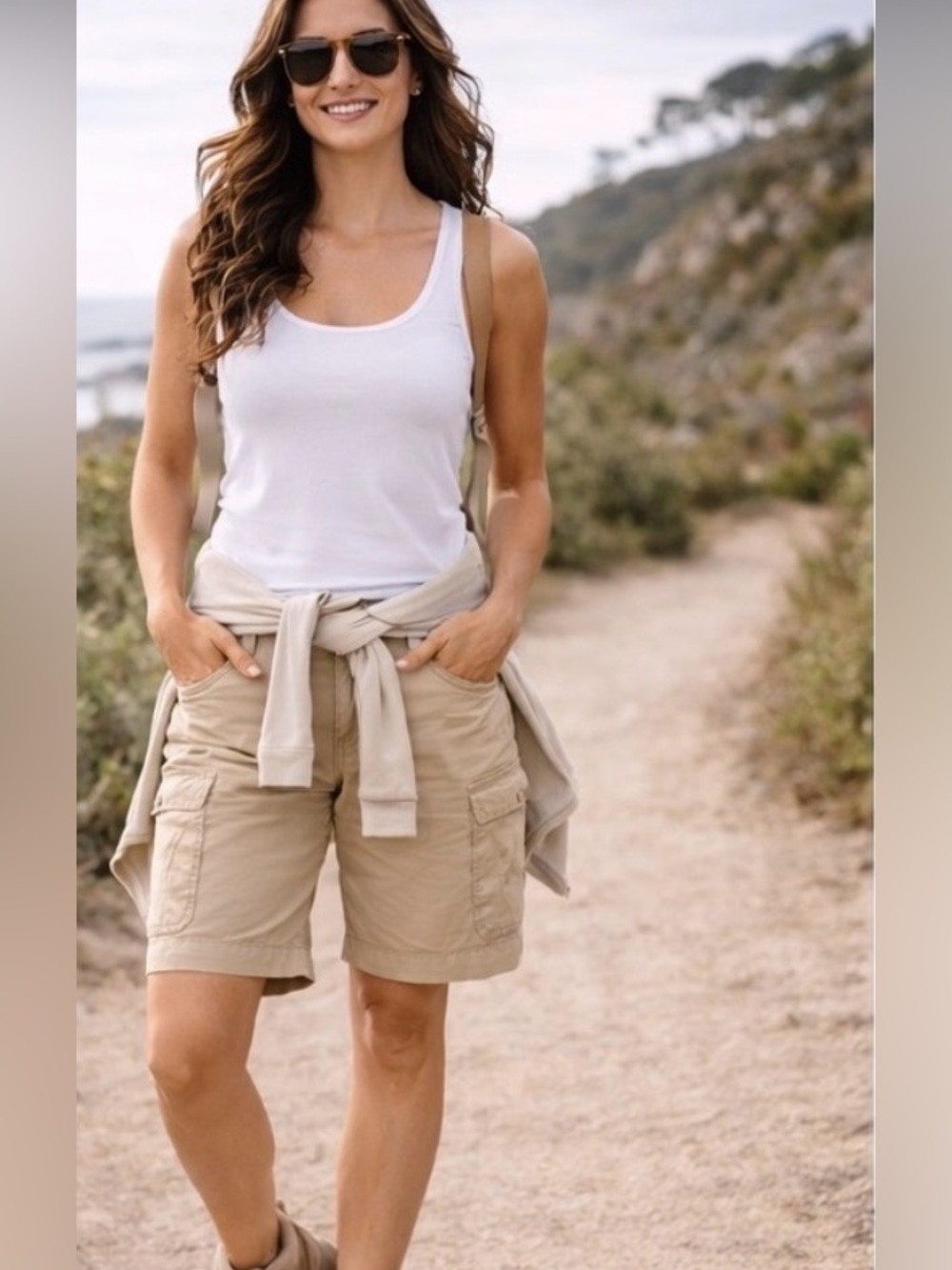 Patagonia Tan Women’s Hiking Shorts Sol Patrol Size 6 Nylon Quick Dry